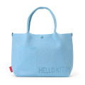 Japan Sanrio Rootote Deli Tote Bag - Hello Kitty : Ruful Face Light Blue - 2