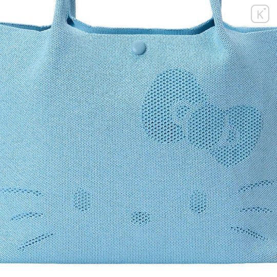 Japan Sanrio Rootote Deli Tote Bag - Hello Kitty : Ruful Face Light Blue - 4