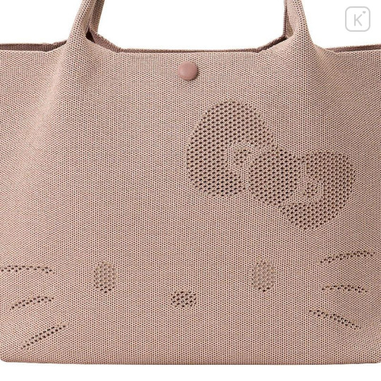 Japan Sanrio Rootote Deli Tote Bag - Hello Kitty : Ruful Face Beige - 4