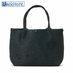 Japan Sanrio Rootote Deli Tote Bag - Hello Kitty : Ruful Face Black