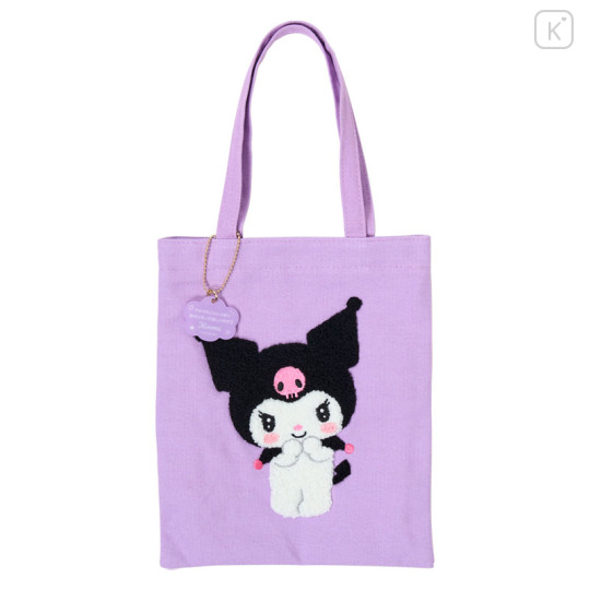 Japan Sanrio Original Mini Tote Bag - Kuromi : Character Grand Prix 3rd Edition Embroidery I want you to love it a lot! - 1