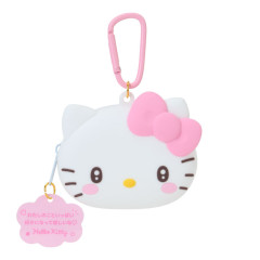 Japan Sanrio Original Face-shaped Silicone Mini Accessory Pouch - Hello Kitty : Character Grand Prix 3rd Edition I Want You!