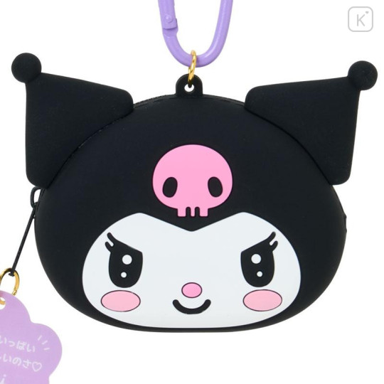 Japan Sanrio Original Face-shaped Silicone Mini Accessory Pouch - Kuromi : Character Grand Prix 3rd Edition I Want You! - 4