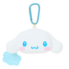 Japan Sanrio Original Face-shaped Silicone Mini Accessory Pouch - Cinnamoroll : Character Grand Prix 3rd Edition I Want You!