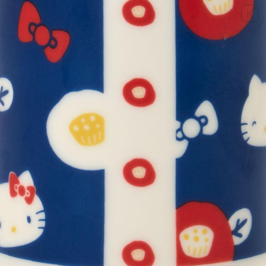 Japan Sanrio Japanese Tea Cup - Hello Kitty : Ribbon Navy - 5