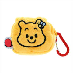 Japan Disney Mini Pouch with Carabiner - Pooh : Smile Face Art By Tarout