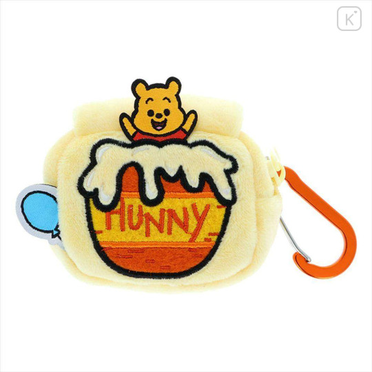 Japan Disney Mini Pouch with Carabiner - Pooh : Happy Honey Pot Art By Tarout - 1