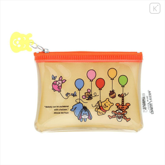Japan Disney Flat Mini Pouch - Winnie the Pooh : Balloon Art By Tarout - 1