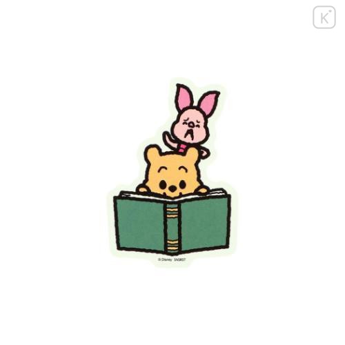 Japan Disney Die-cut Sticker - Piglet & Pooh : Reading Art By Tarout - 2