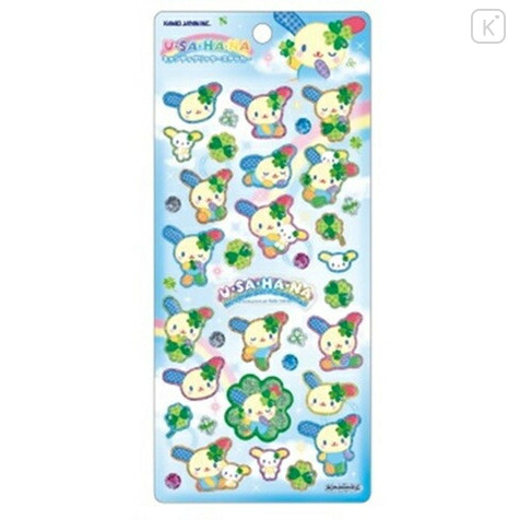 Japan Sanrio Candy Glitter Sticker - Usahana : Happy Clover Days - 1