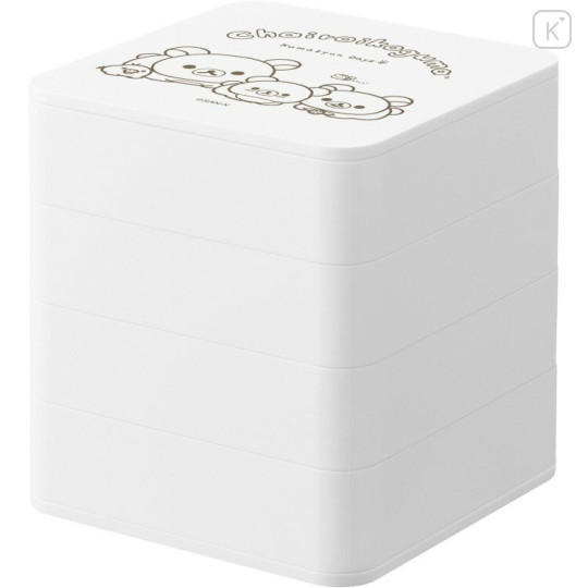 Japan San-x Desk Organizer Accessory Tray - Rilakkuma : Chairoikoguma's Kumakyun Days White - 1