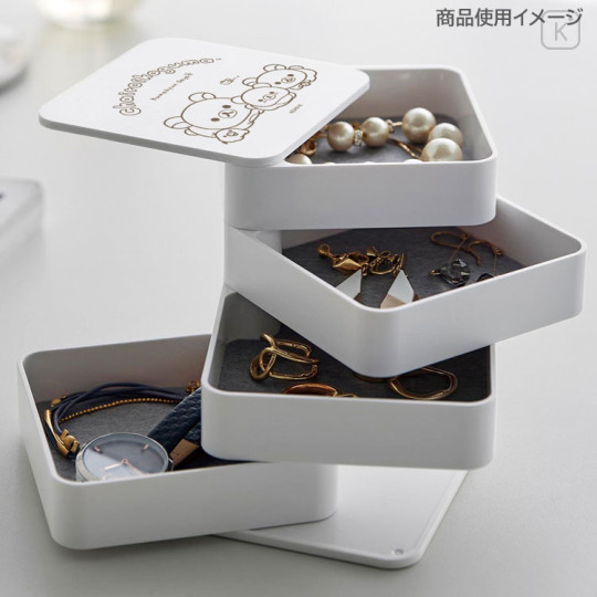 Japan San-x Desk Organizer Accessory Tray - Rilakkuma : Chairoikoguma's Kumakyun Days White - 3