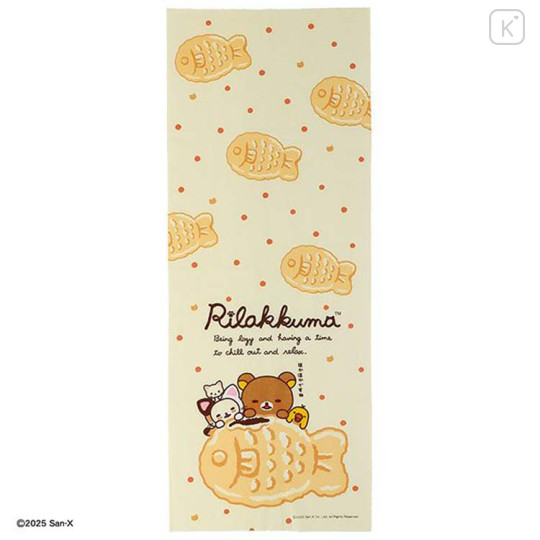 Japan San-x Japanese Tenugui Towel - Kiiroitori & Korilakkuma & Rilakkuma : Cozy Taiyaki - 1
