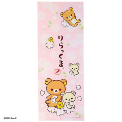 Japan San-x Japanese Tenugui Towel - Kiiroitori & Korilakkuma & Rilakkuma : Sakura Cherry Blossom
