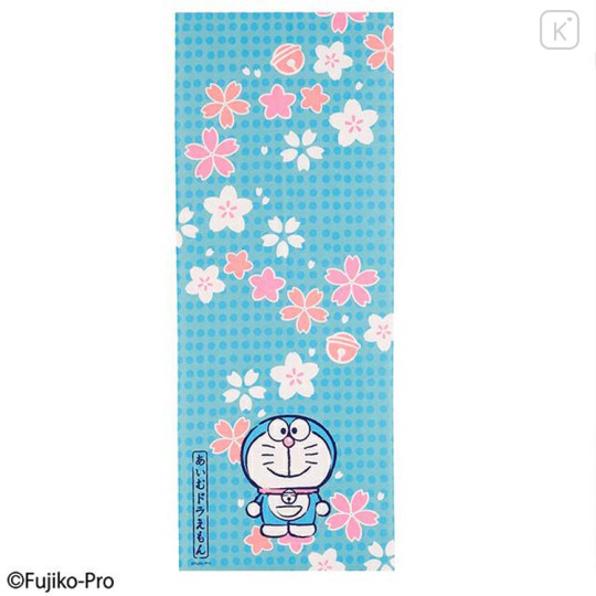 Japan Doraemon Japanese Tenugui Towel - Doraemon : Sakura Blue - 1