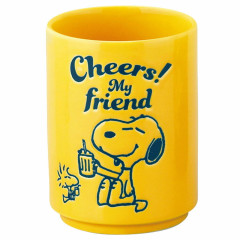 Japan Peanuts Japanese Tea Cup - Snoopy & Woodstock : Cheers My Friend Yellow