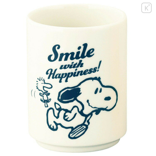 Japan Peanuts Japanese Tea Cup - Snoopy & Woodstock : Smile with Happiness - 1