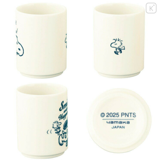Japan Peanuts Japanese Tea Cup - Snoopy & Woodstock : Smile with Happiness - 2