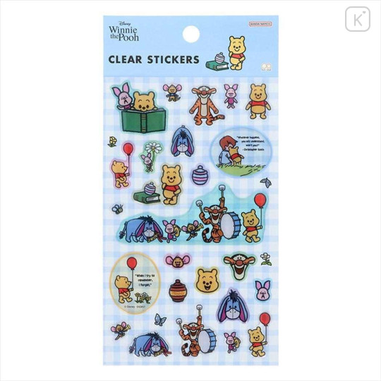 Japan Disney Clear Sticker - Winnie the Pooh : Blue Art By Tarout - 1