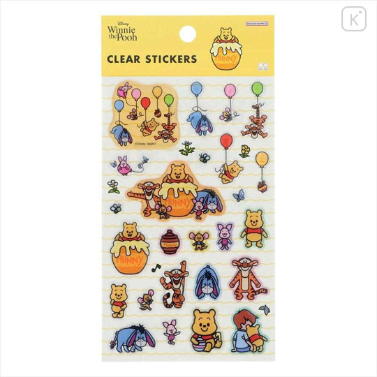 Japan Disney Clear Sticker - Winnie the Pooh : Yellow Art By Tarout - 1