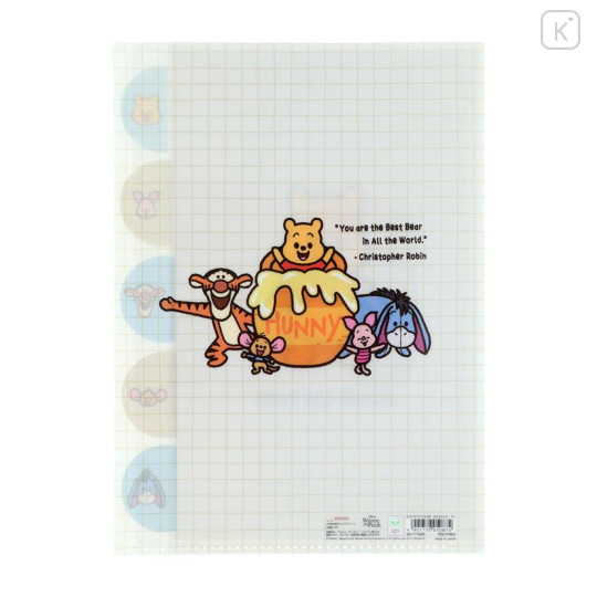 Japan Disney 5 Pockets A4 Index File Holder - Winnie the Pooh : Best Bear Art By Tarout - 2