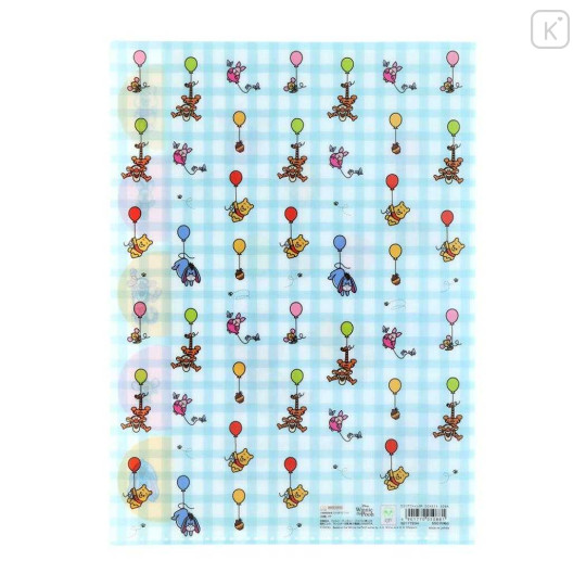 Japan Disney 5 Pockets A4 Index File Holder - Winnie the Pooh : Balloon Blue Art By Tarout - 2