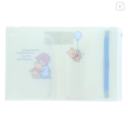 Japan Disney 5 Pockets A5 Clear File - Winnie the Pooh & Christopher Robin Art By Tarout - 3