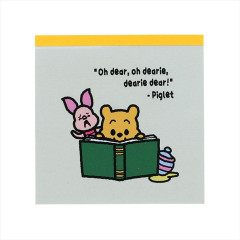 Japan Disney Square Memo - Piglet & Pooh : Reading Art By Tarout