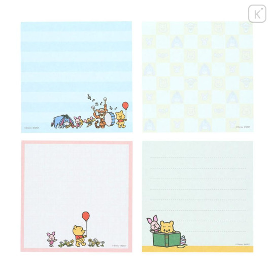 Japan Disney Square Memo - Piglet & Pooh : Reading Art By Tarout - 3