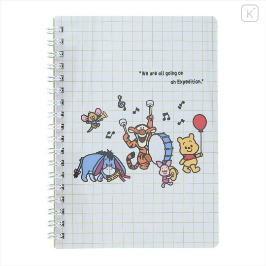 Japan Disney B6 Ring Notebook - Winnie the Pooh : Fun Art By Tarout - 1