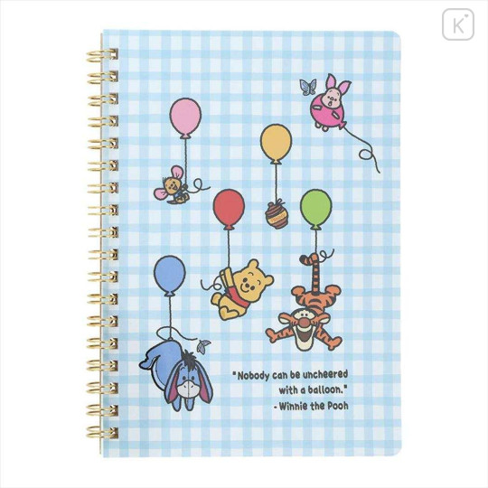 Japan Disney B6 Ring Notebook - Winnie the Pooh : Friends Balloon Art By Tarout - 1