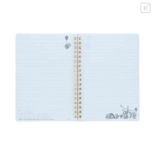 Japan Disney B6 Ring Notebook - Winnie the Pooh : Friends Balloon Art By Tarout - 3