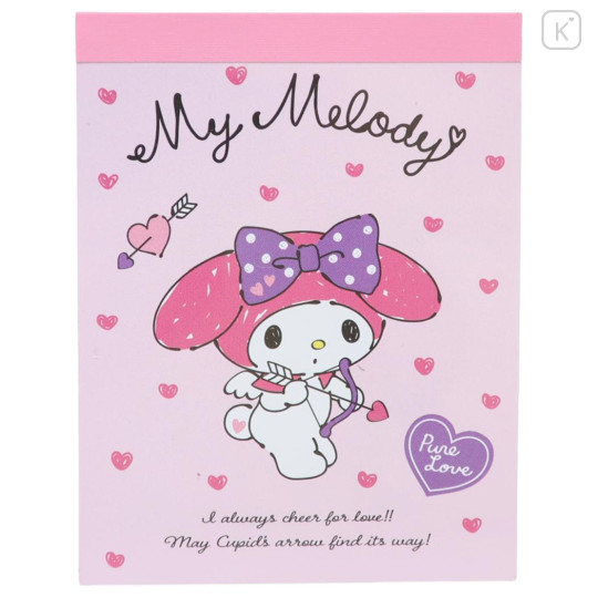 Japan Sanrio Mini Notepad - My Melody : Love Rules - 1