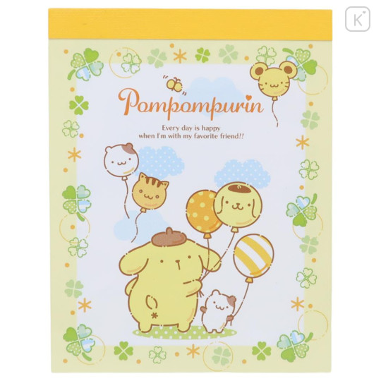 Japan Sanrio Mini Notepad - Pompompurin : Friends Balloon - 1