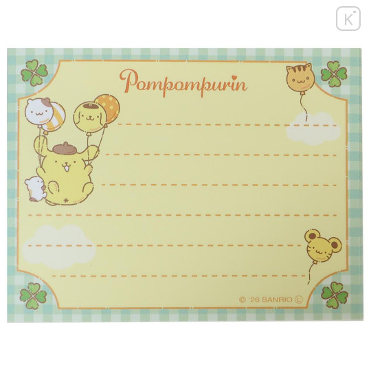 Japan Sanrio Mini Notepad - Pompompurin : Friends Balloon - 3