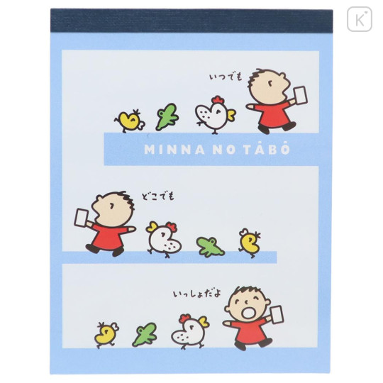 Japan Sanrio Mini Notepad - Minna No Tabo : Friends Blue - 1