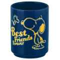 Japan Peanuts Japanese Tea Cup - Snoopy & Woodstock : Best Friends Forever Navy - 1