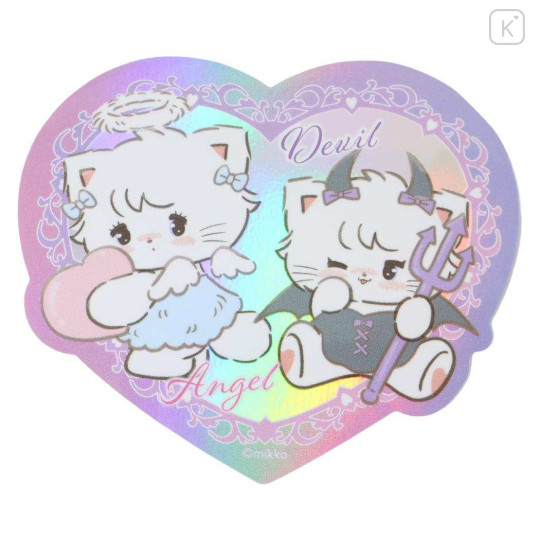 Japan Mikko Illustrations Large Vinyl Hologram Sticker - Lil ala mode Mousse Angel & Devil - 1