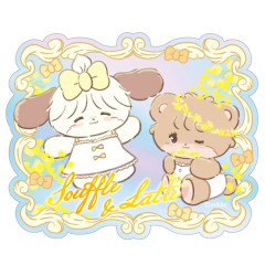 Japan Mikko Illustrations Large Vinyl Hologram Sticker - Lil ala mode Souffle & Latte Happy