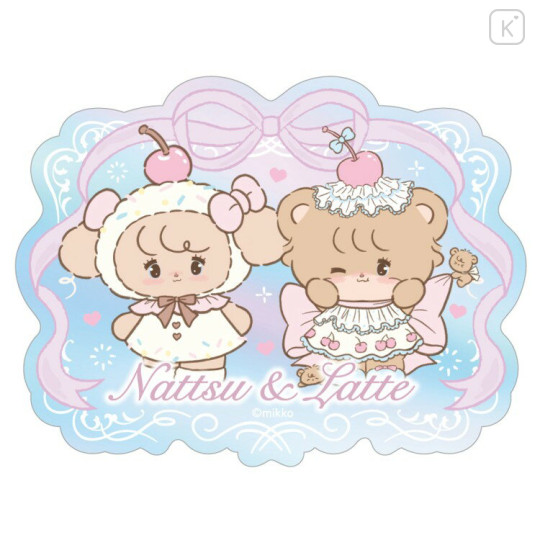 Japan Mikko Illustrations Large Vinyl Hologram Sticker - Lil ala mode Nattsu & Latte Cherry - 1
