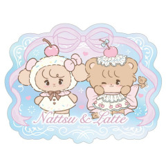 Japan Mikko Illustrations Large Vinyl Hologram Sticker - Lil ala mode Nattsu & Latte Cherry