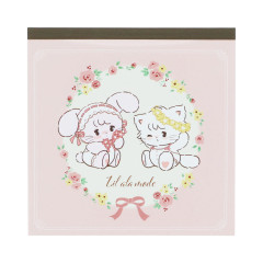 Japan Mikko Illustrations Square Memo - Lil ala mode Mousse & Cammy