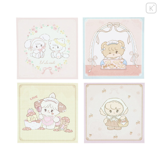 Japan Mikko Illustrations Square Memo - Lil ala mode Mousse & Cammy - 2