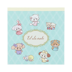 Japan Mikko Illustrations Square Memo - Lil ala mode Turquoise