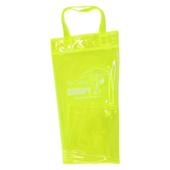 Japan Peanuts Rootote Clear PVC Portable Umbrella Pouch - Snoopy & Woodstock : Neon Yellow Waterproof Sleeve for Tote Bag Handle