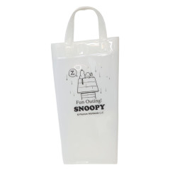 Japan Peanuts Rootote Clear PVC Portable Umbrella Pouch - Snoopy & Woodstock : White Waterproof Sleeve for Tote Bag Handle