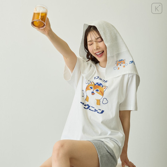 Japan Mofusand Hot Spring Towel - Sauna Cat White - 5