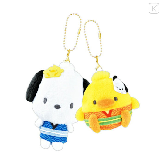Japan Sanrio Magnetic Mascot Keychain - Pochacco & Piyo : Japanese Style - 1