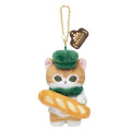 Japan Mofusand Mascot Keychain - Mofumofu Bakery Baker Cat Brown & White - 4