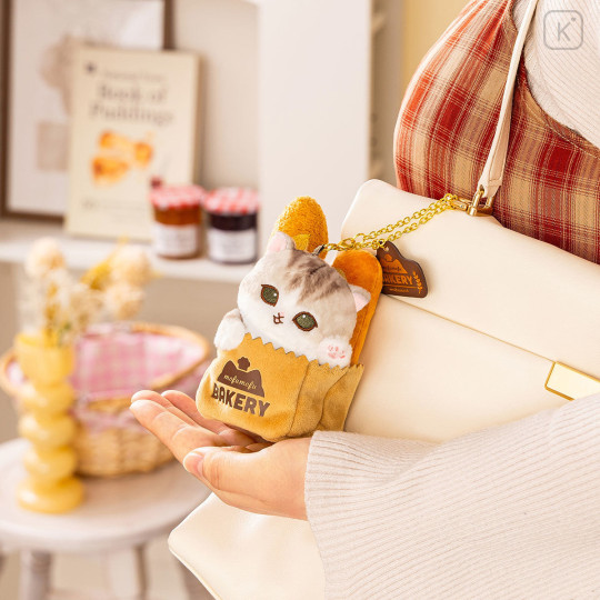 Japan Mofusand Mascot Keychain - Mofumofu Bakery Bread Bag Meow - 2